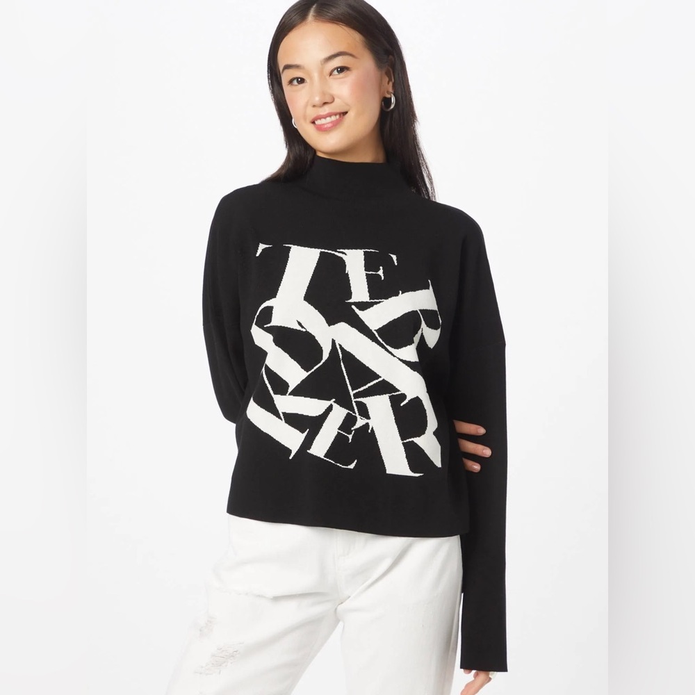Ted Baker Izbelle Black and White funnel neck Graphic Sweater 1 - Picture 9 of 15